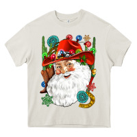 Cream Cowboy Santa Heavy Core Tee - NancyCooperArtShop