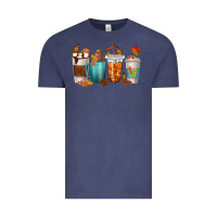 Vintage Denim Thankful Coffee Cups Vintage Tee - texasbilliewilder