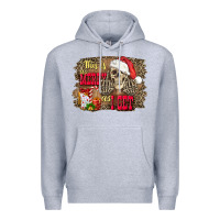 Heather Grey this is as merry as i get skull Premium Hoodie - FaDigitalArtStudio