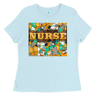 Baby Blue Green And Yellow Nurse Ladies Tee - LillyAllenDesigns