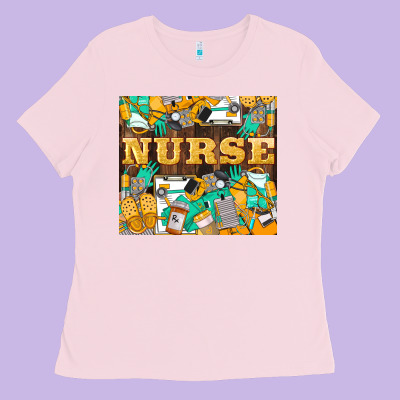 Green And Yellow Nurse Ladies Tee Designed By Lillyallendesigns