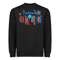 Black American mini 4th of july Heavyweight Sweatshirt - FaDigitalArtStudio