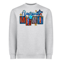 Heather Grey American mini 4th of july Heavyweight Sweatshirt - FaDigitalArtStudio