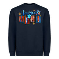 Navy American mini 4th of july Heavyweight Sweatshirt - FaDigitalArtStudio