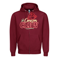 Burgundy cousin crew Zipper Hoodie - CowhideDigitalArt