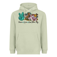 Matcha Peace Love Landrace Pig Heavyweight Hoodie - LillyAllenDesigns