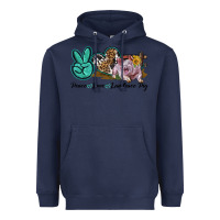 Navy Peace Love Landrace Pig Heavyweight Hoodie - LillyAllenDesigns
