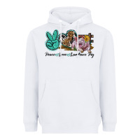 White Peace Love Landrace Pig Heavyweight Hoodie - LillyAllenDesigns