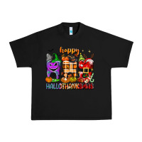 Black Happy Hallothanksmas teeth Urban Heavy Tee - texasbilliewilder