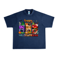 Navy Happy Hallothanksmas teeth Urban Heavy Tee - texasbilliewilder