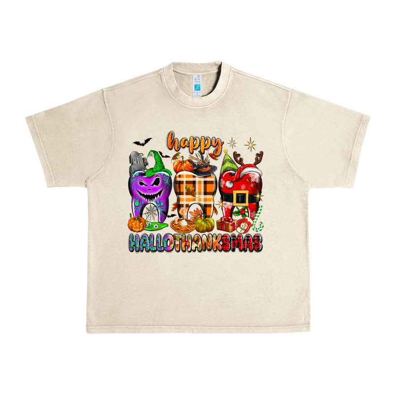 Happy Hallothanksmas Teeth Urban Heavy Tee by texasbilliewilder | Teevron