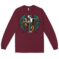 Burgundy western wings cross blessed Long Sleeve Tee - RanaPortraitStore