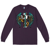 Plum western wings cross blessed Long Sleeve Tee - RanaPortraitStore