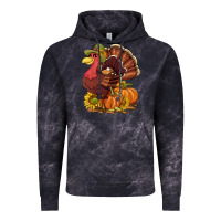 Cloud Black Thanksgiving turkey with pumpkin and sunflower Vintage Hoodie - NancyCooperArtShop