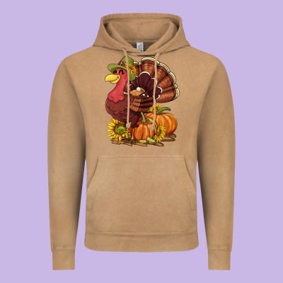 Thanksgiving Turkey With Pumpkin And Sunflower Vintage Hoodie Designed By Nancycooperartshop