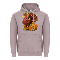 Vintage Zinc Thanksgiving turkey with pumpkin and sunflower Vintage Hoodie - NancyCooperArtShop