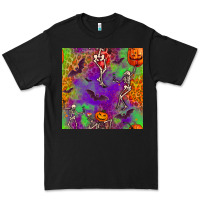 Black halloween party seamless pattern Premium Tee - BundleAndBundleShop