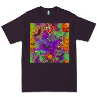 Plum halloween party seamless pattern Premium Tee - BundleAndBundleShop