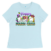 Baby Blue mardi gras celebration with teeth Ladies Tee - LillyAllenDesigns