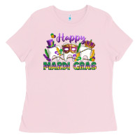 Bubblegum Pink mardi gras celebration with teeth Ladies Tee - LillyAllenDesigns