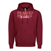 Burgundy Heart Breaker Valentine Zipper Hoodie - CowhideDigitalArt