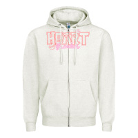 Oatmeal Heather Heart Breaker Valentine Zipper Hoodie - CowhideDigitalArt