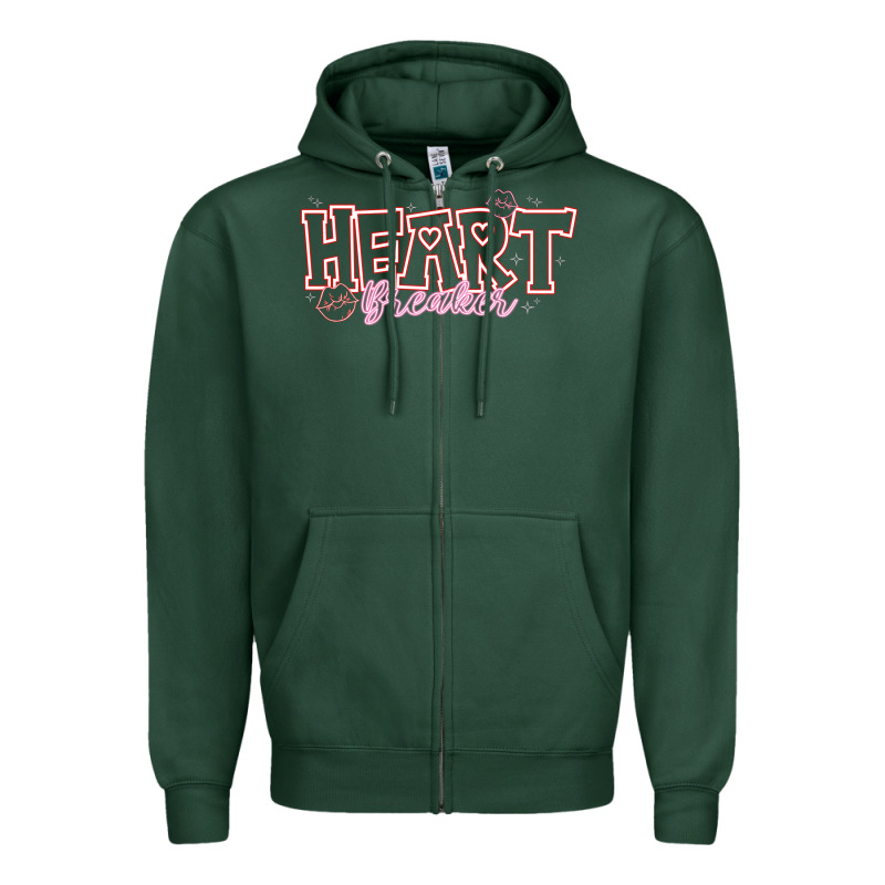 Heart Breaker Valentine Zipper Hoodie by CowhideDigitalArt | Teevron
