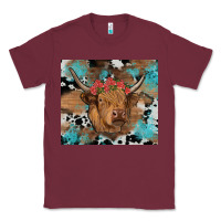 Burgundy western roses cow Classic Tee - RanaPortraitStore