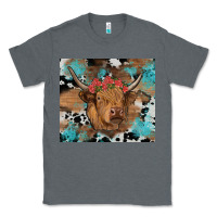 Charcoal Heather western roses cow Classic Tee - RanaPortraitStore
