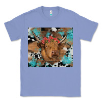 Colony Blue western roses cow Classic Tee - RanaPortraitStore