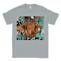 Heather Grey western roses cow Classic Tee - RanaPortraitStore