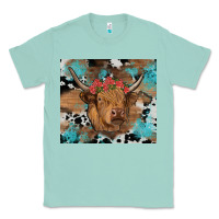 Seafoam western roses cow Classic Tee - RanaPortraitStore