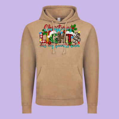 Christmas Lights Are My Favorite Vintage Hoodie Designed By Texasbilliewilder