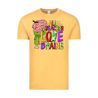 Vintage Mustard All Teacher Love Brains Vintage Tee - texasbilliewilder