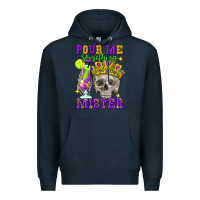 Navy skull pour me something mister Premium Hoodie - FaDigitalArtStudio