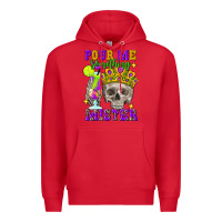 Red skull pour me something mister Premium Hoodie - FaDigitalArtStudio