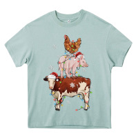 Arona Merry Christmas Farm Animals Heavy Core Tee - MaliasSmallBusiness