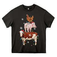 Asphalt Merry Christmas Farm Animals Heavy Core Tee - MaliasSmallBusiness