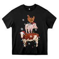 Black Merry Christmas Farm Animals Heavy Core Tee - MaliasSmallBusiness