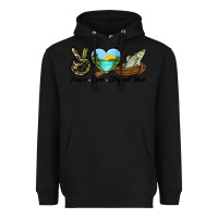 Black Camouflage Peace Love Striped Bass Heavyweight Hoodie - LillyAllenDesigns