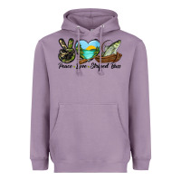 Lavender Camouflage Peace Love Striped Bass Heavyweight Hoodie - LillyAllenDesigns