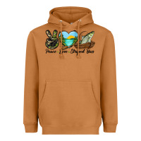 Meerkat Camouflage Peace Love Striped Bass Heavyweight Hoodie - LillyAllenDesigns