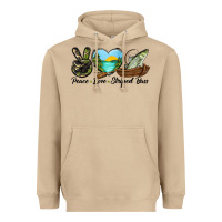 Mushroom Camouflage Peace Love Striped Bass Heavyweight Hoodie - LillyAllenDesigns