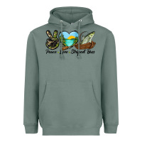 Sage Camouflage Peace Love Striped Bass Heavyweight Hoodie - LillyAllenDesigns