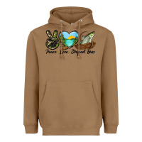 Camouflage Peace Love Striped Bass Heavyweight Hoodie | Teevron