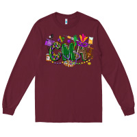 Burgundy cma mardi gras cowgirl Long Sleeve Tee - CowGirlArtShop