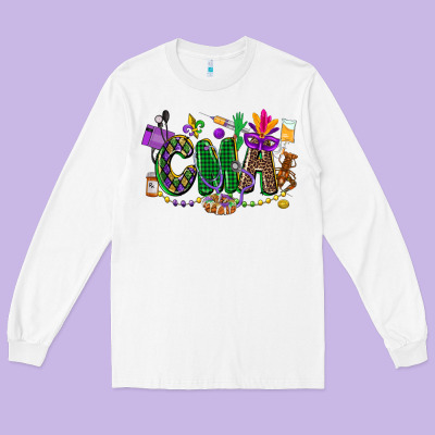 Cma Mardi Gras Cowgirl Long Sleeve Tee Designed By Cowgirlartshop