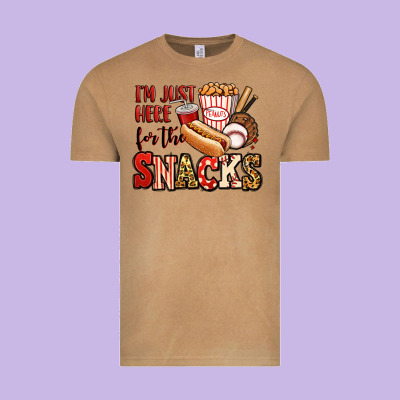 I'm Just Here For The Snacks Baseball Vintage Tee Designed By Jasminsmagicworld