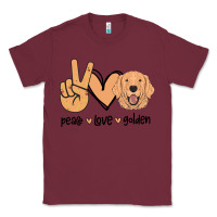 Burgundy Peace Love Golden Classic Tee - Bettercallsaul