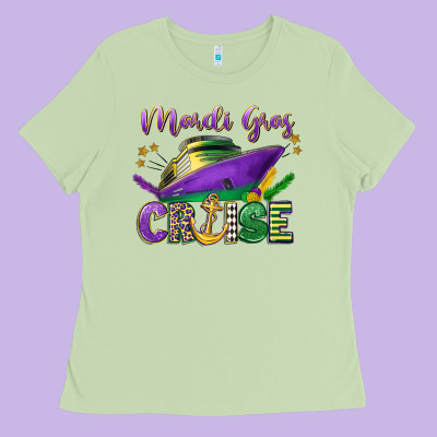 Mardi Gras Cruise Celebration Ladies Tee Designed By Lillyallendesigns